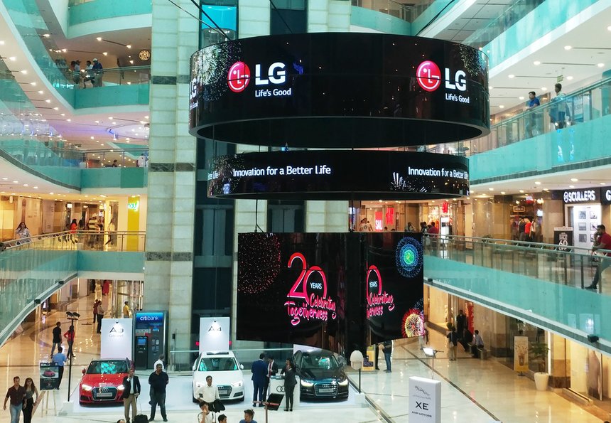 LG전자, 인도에 첫 ‘올레드 사이니지’ 설치。