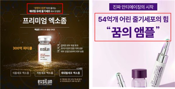 더불어민주당 김영주의원이 "제대혈 줄기세포 화장품에 대한 전수조사가 필요하다”고 주장하면서 배포한 사진자료.  (자료-=김영주 의원실 제공)