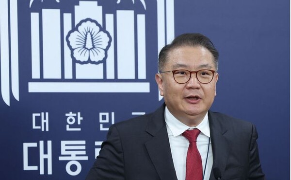 박상욱 대통령실 과학기술수석비서관이 5일 서울 용산 대통령실 청사에서 간담회를 하고 있다. 사진=뉴시스