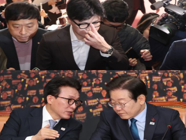 여야 지도부가 윤대통령의 질서있는 퇴진과 조기 탄핵을 놓고 팽팽하게 맞서 있다. 