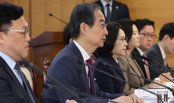 한덕수 대통령 권한대행 국무총리가 20일 서울 종로구 정부서울청사에서 열린 제7차 국가첨단전략산업위원회에서 발언하고 있다. 사진=대통령실통신사진기자단