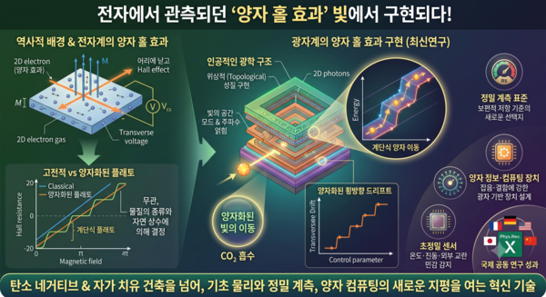 전자만 하던 ‘양자 홀 효과’, 이번엔 빛으로 구현됐다…광자에서도 계단식 양자 이동 확인
