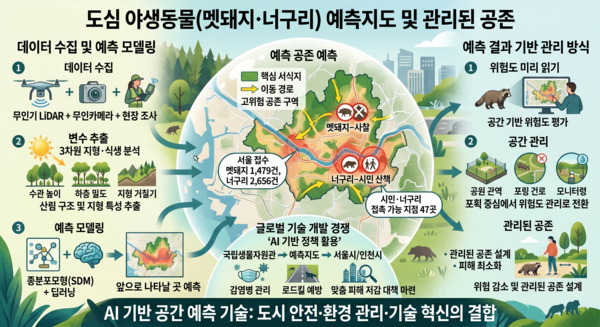AI·3D 라이다로 서울·인천 도심 야생동물 출몰 ‘미리 보는 지도’ 만든다