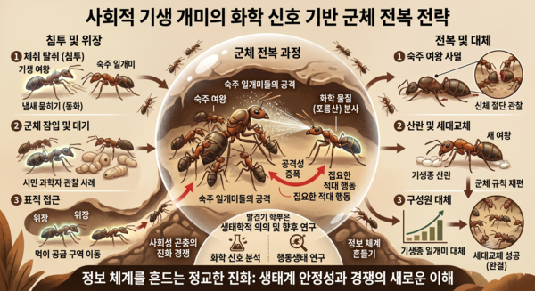 기생 여왕개미의 ‘냄새 전술’…숙주 일개미를 부추겨 원래 여왕을 제거했다