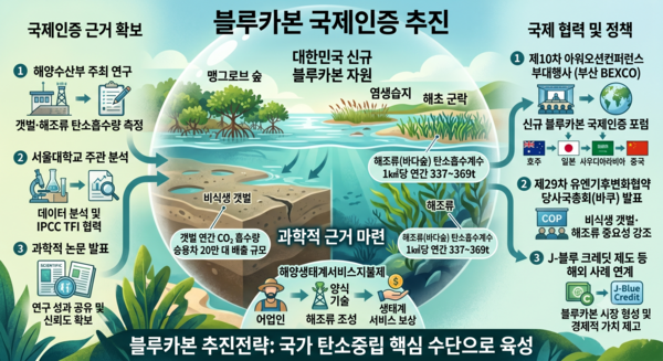 해양 탄소저장원 블루카본, 국제 인증 논의 속도 낸다