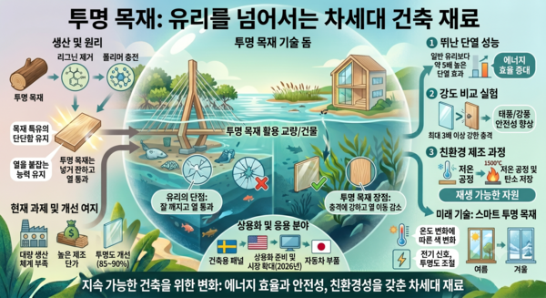 유리의 자리를 넘보는 차세대 소재, 투명 목재의 부상