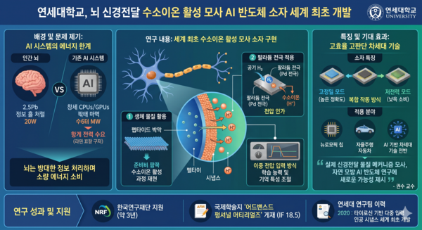 뇌 신경작용 닮은 AI 반도체 소자 구현…자율주행·뉴로모픽 칩 성능 개선 기대