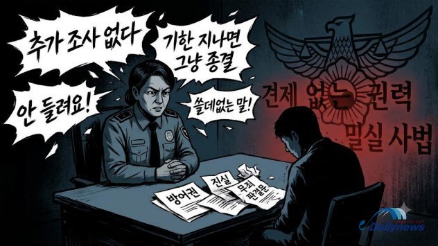 "알아서 조사받으라  ”  피의자 방어권 짓밟는 경찰… 녹취록으로 드러난 독선적 ‘밀실 사법’의 현주소